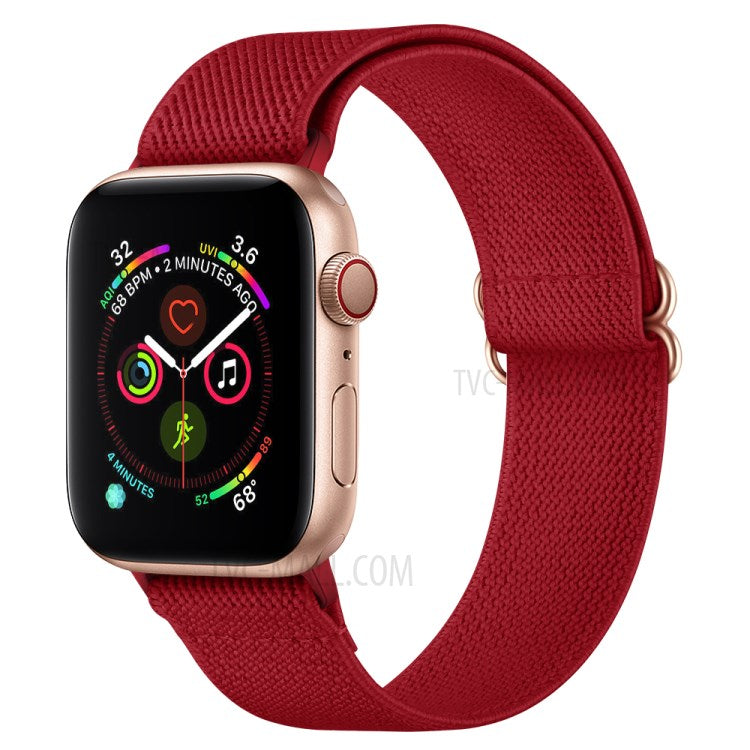 Adjustable Braided Polyester Nylon Watch Band Strap for Apple Watch Series 10 Ultra 9 8 7 SE SE 6 5 4 3 2 1 46mm 49mm 45mm 44mm 42mm - Wine Red