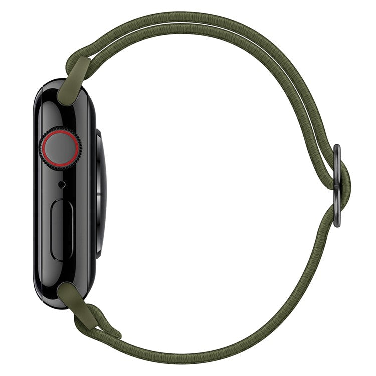 Adjustable Braided Polyester Nylon Watch Band Strap for Apple Watch Series 10 Ultra 9 8 7 SE SE 6 5 4 3 2 1 46mm 49mm 45mm 44mm 42mm - Army Green