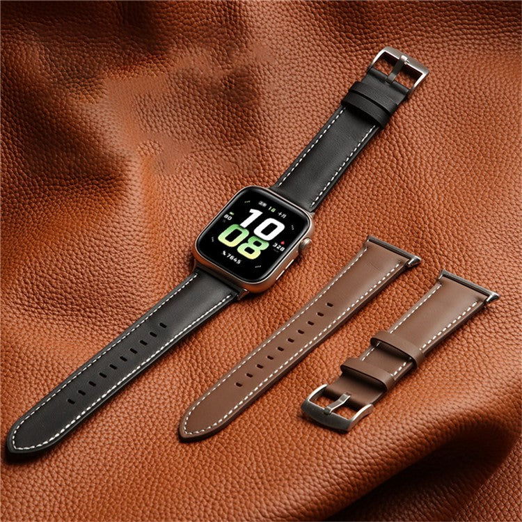 For Honor Watch 5 Genuine Cow Leather Watch Strap Pointed Tail Adjustable Wristband - Pink