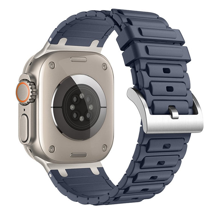 Thickened Silicone Strap for Apple Watch Series 10 9 8 7 SE 6 5 4 3 2 1 42mm 41mm 40mm 38mm Watch Band - Blue Grey