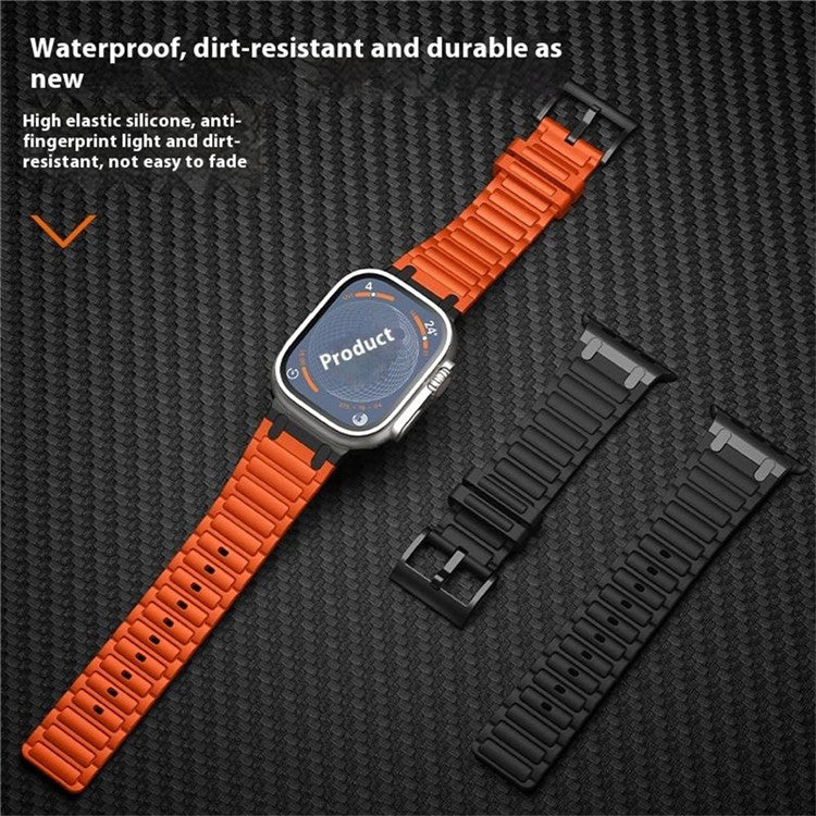 Thickened Silicone Strap for Apple Watch Series 10 9 8 7 SE 6 5 4 3 2 1 42mm 41mm 40mm 38mm Watch Band - Blue Grey
