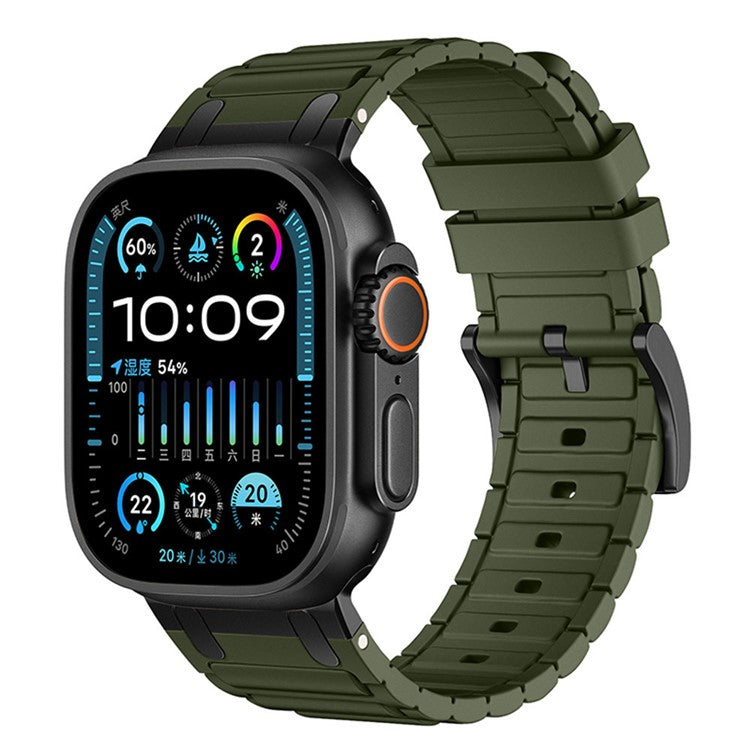 Thickened Silicone Strap for Apple Watch Series 10 Ultra 9 8 7 SE 6 5 4 3 2 1 46mm 49mm 45mm 44mm 42mm Watch Band - Army Green