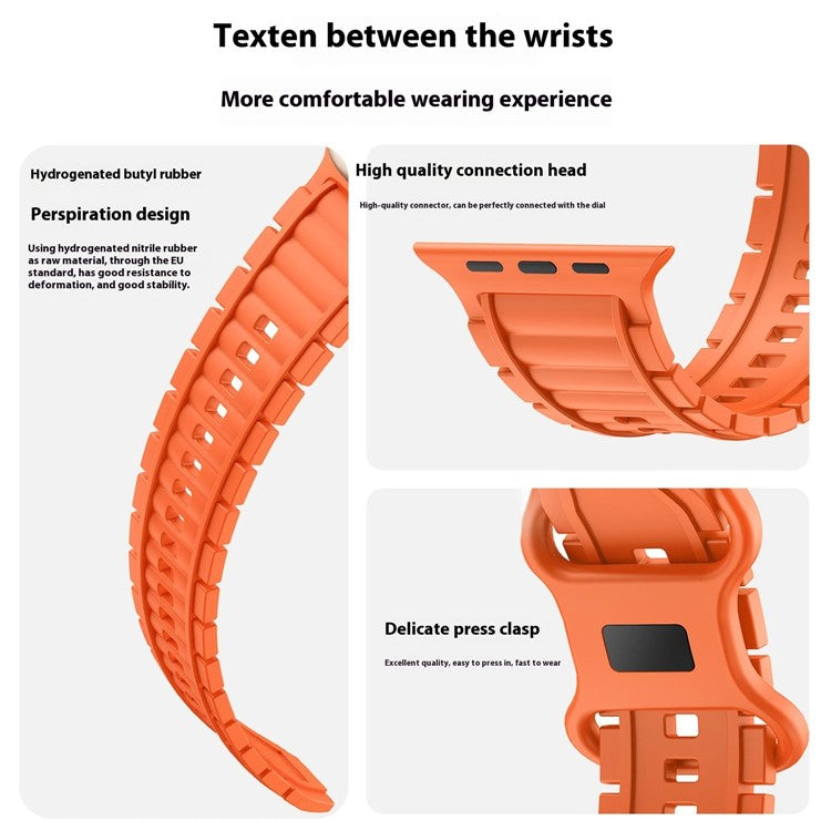 Sport Watch Strap for Apple Watch Series 10 9 8 7 SE 6 5 4 3 2 1 42mm 41mm 40mm 38mm Hydrogenated Nitrile Butadiene Rubber Band - Baby Blue