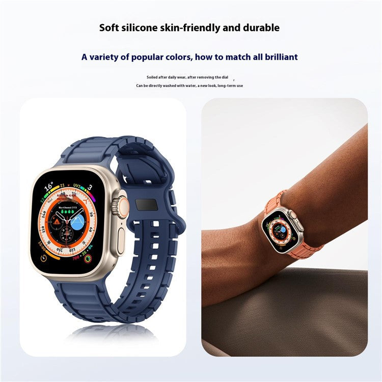 Sport Watch Strap for Apple Watch Series 10 9 8 7 SE 6 5 4 3 2 1 42mm 41mm 40mm 38mm Hydrogenated Nitrile Butadiene Rubber Band - Baby Blue