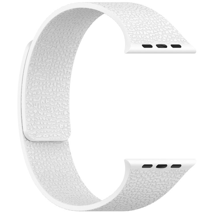 Watch Band for Apple Watch Series 10 Ultra 9 8 7 SE 6 5 4 3 2 1 46mm 49mm 45mm 44mm 42mm Litchi Texture Silicone Magnetic Strap - White