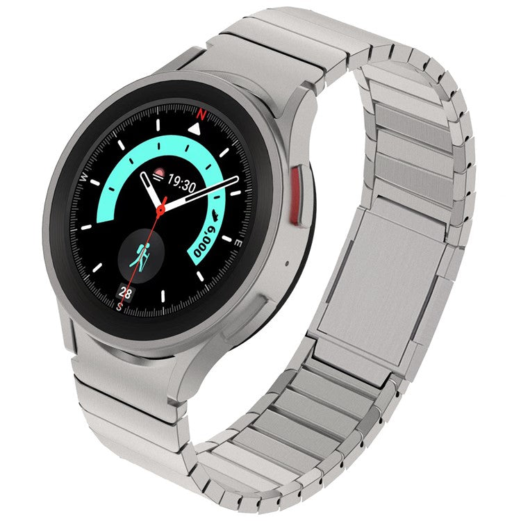 Magnetic Buckle Watch Strap for Samsung Galaxy Watch7 44mm / 40mm / Watch6 44mm / 40mm Stainless Steel Band - Titanium