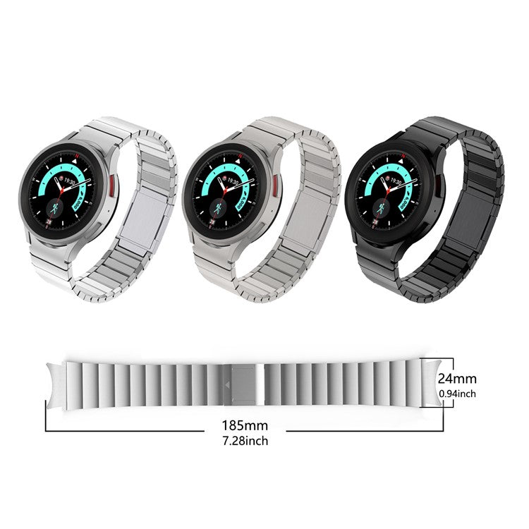 Magnetic Buckle Watch Strap for Samsung Galaxy Watch7 44mm / 40mm / Watch6 44mm / 40mm Stainless Steel Band - Titanium