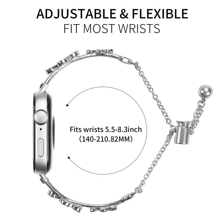 For Huawei Watch Fit 3 Watchband Heart Clover Decor Silver Zinc Alloy Metal Strap