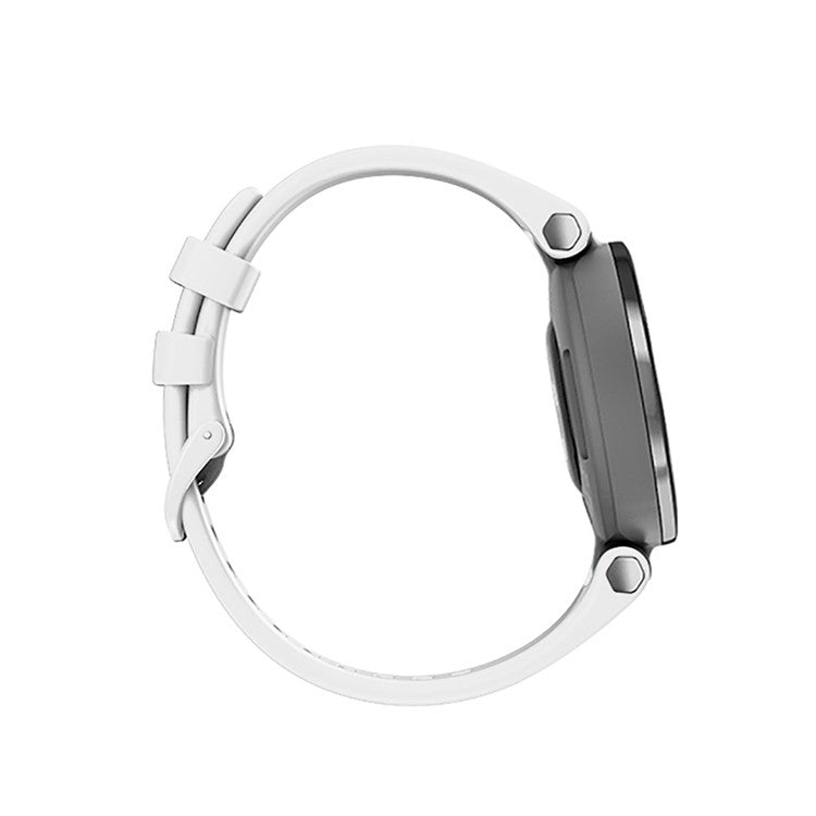 Solid Color Silicone Sport Watch Band Strap Replacement for Garmin Lily - White