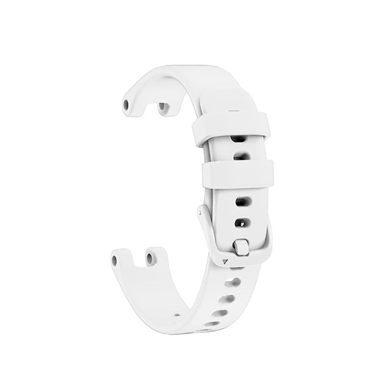 Solid Color Silicone Sport Watch Band Strap Replacement for Garmin Lily - White