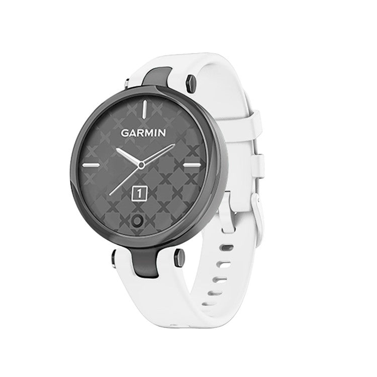 Solid Color Silicone Sport Watch Band Strap Replacement for Garmin Lily - White