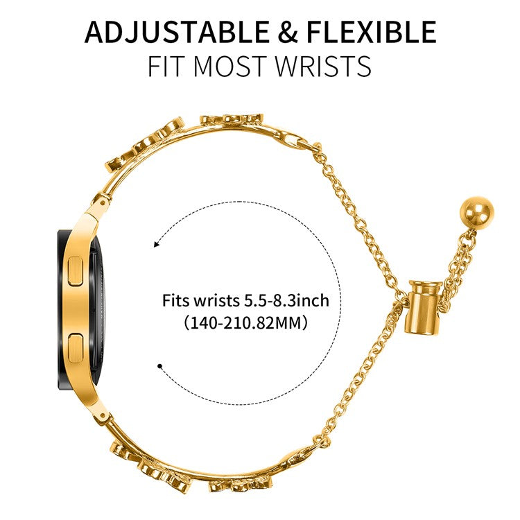 Watch Band with Quick Release Connector for Samsung Galaxy Watch 5 / Watch 5 Pro / Watch 5 Active / Watch4 / Watch4 Classic / Watch4 Active - Gold