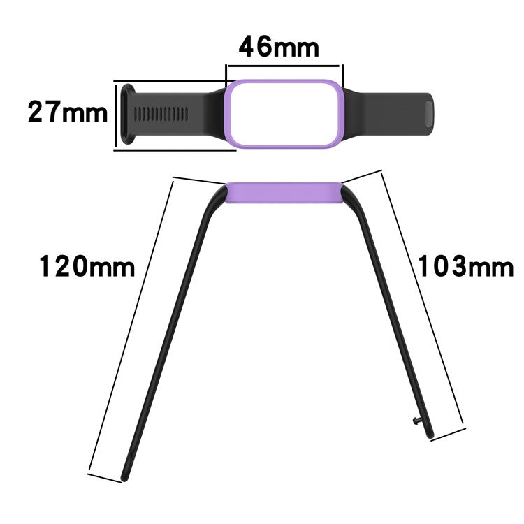 For Xiaomi Smart Band 9 Active / Redmi Band 3 Wristband Dual Color Silicone Strap with Watch Case - Red + White