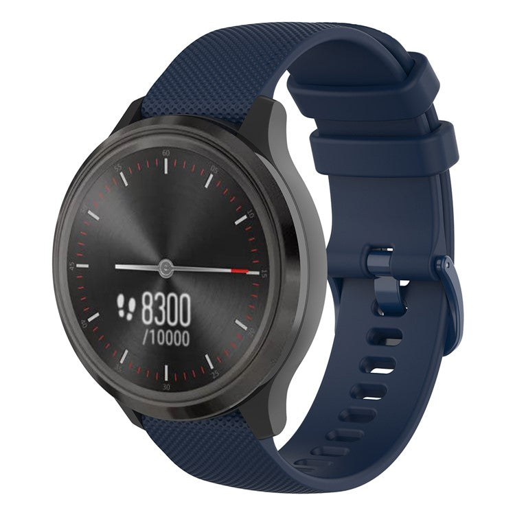 22mm Watch Strap for Samsung Galaxy Watch3 45mm / Asus Zenwatch Silicone Band Grid Texture - Navy Blue