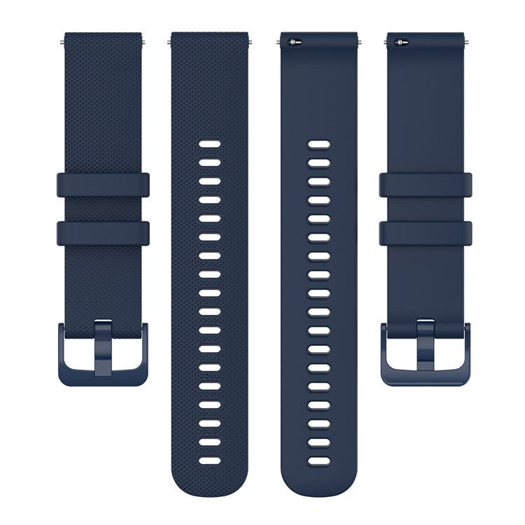 22mm Watch Strap for Samsung Galaxy Watch3 45mm / Asus Zenwatch Silicone Band Grid Texture - Navy Blue