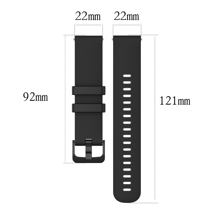 22mm Watch Strap for Samsung Galaxy Watch3 45mm / Asus Zenwatch Silicone Band Grid Texture - Navy Blue