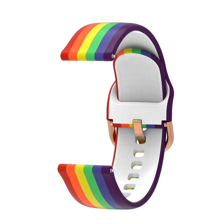 For Samsung Galaxy Watch Active 20mm Colorful Pattern Silicone Watch Band Replacement Watch Strap - Rainbow