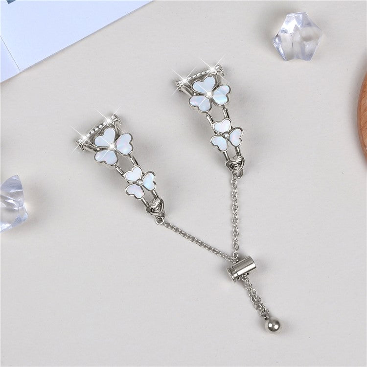 For Garmin vivoactive 5 / GarminActive 5 Watchband Heart Clover Decor Zinc Alloy Metal Strap - Starlight