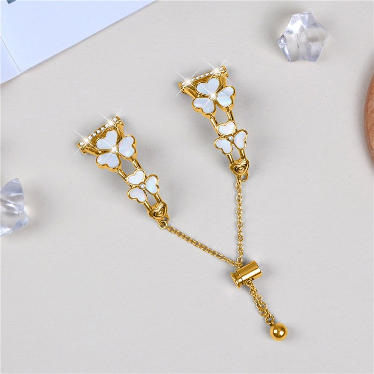 For Huami Amazfit GTS 3 Watchband Heart Clover Decor Zinc Alloy Metal Strap - Gold
