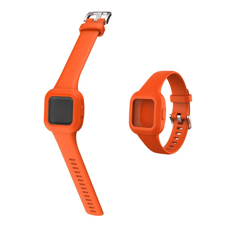 Solid Color Silicone Watch Band Strap for Garmin Vivofit jr 3 - Orange
