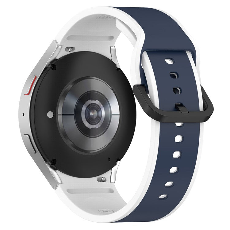 KALEBOL Dual Color Silicone Strap for Samsung Galaxy Watch7 / Watch FE 40mm / Watch6 / Watch 5 Watch Band - Midnight Blue+White
