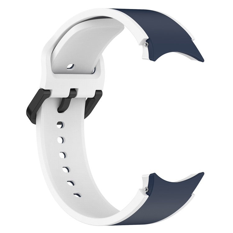 KALEBOL Dual Color Silicone Strap for Samsung Galaxy Watch7 / Watch FE 40mm / Watch6 / Watch 5 Watch Band - Midnight Blue+White