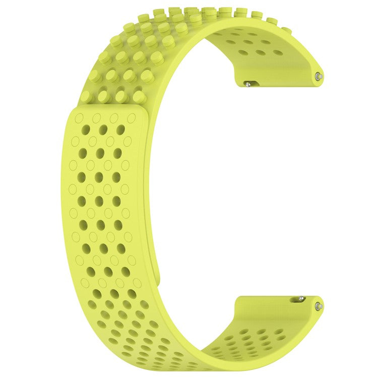KALEBOL 20mm Silicone Strap for Samsung Galaxy Watch6 Classic 47mm / 43mm / Huawei Watch GT 3 Pro 43mm Flat Push Type Watch Band - Lime