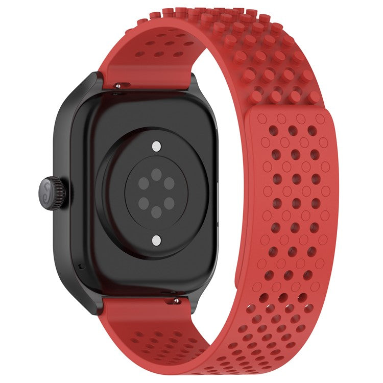 KALEBOL 22mm Silicone Strap for Samsung Galaxy Watch3 45mm / Huawei Watch GT 5 46mm / GT 5 Pro 46mm Flat Push Type Watch Band - Red