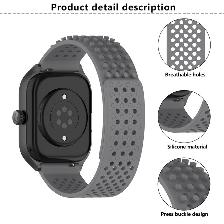 KALEBOL 22mm Silicone Strap for Samsung Galaxy Watch3 45mm / Huawei Watch GT 5 46mm / GT 5 Pro 46mm Flat Push Type Watch Band - Red
