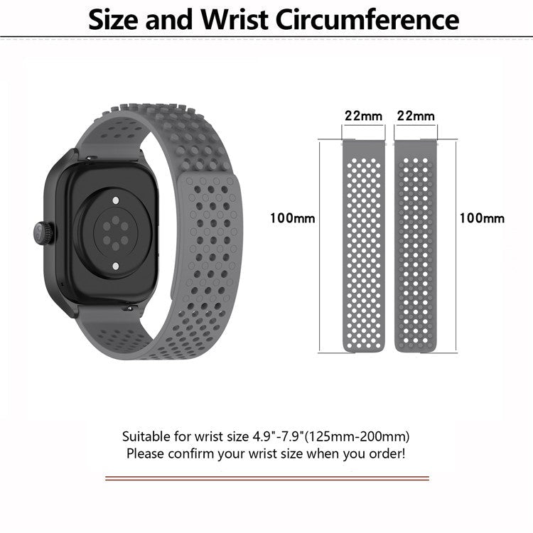 KALEBOL 22mm Silicone Strap for Samsung Galaxy Watch3 45mm / Huawei Watch GT 5 46mm / GT 5 Pro 46mm Flat Push Type Watch Band - Red