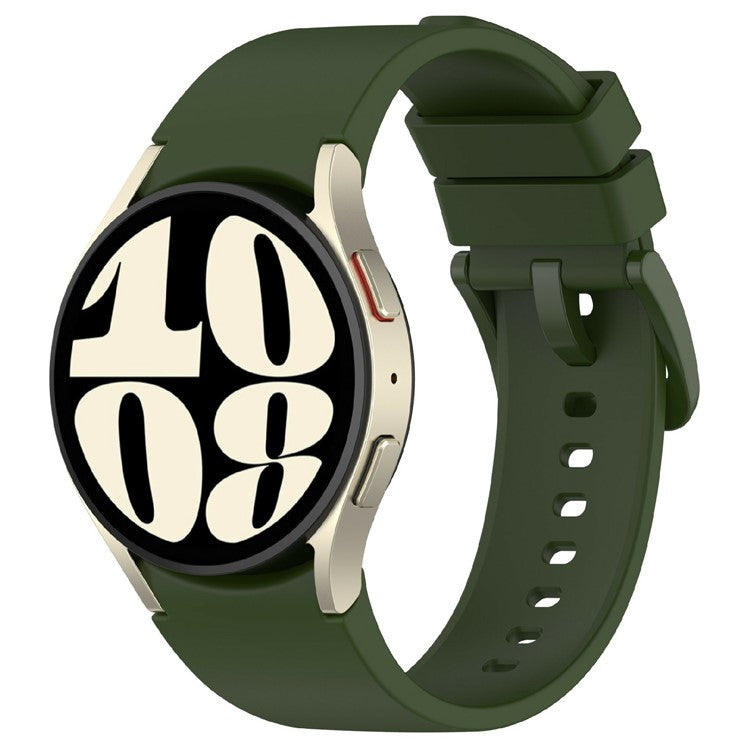 KALEBOL Silicone Watch Strap for Samsung Galaxy Watch7 / Watch FE 40mm / Watch6 / Watch 5 Wrist Band with Color Matched Buckle - Army Green