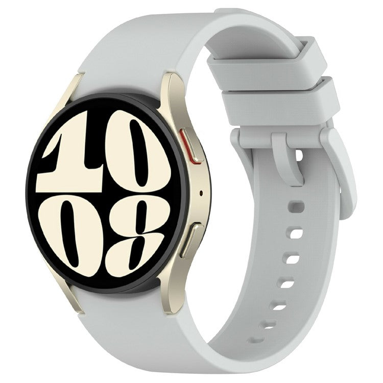 KALEBOL Silicone Watch Strap for Samsung Galaxy Watch7 / Watch FE 40mm / Watch6 / Watch 5 Wrist Band with Color Matched Buckle - Light Grey