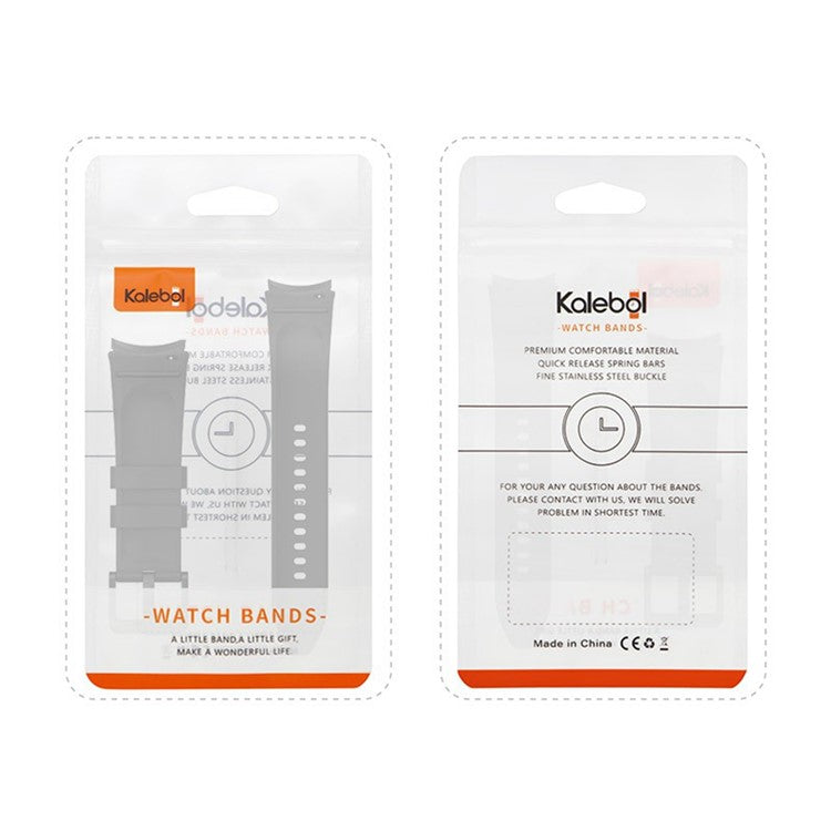 KALEBOL Silicone Watch Strap for Samsung Galaxy Watch7 / Watch FE 40mm / Watch6 / Watch 5 Wrist Band with Color Matched Buckle - Light Grey