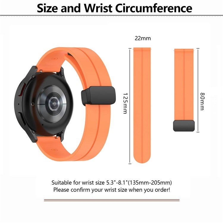 KALEBOL 22mm Magnetic Buckle Strap for Samsung Galaxy Watch3 45mm / Huawei Watch GT 5 46mm / GT 5 Pro 46mm Silicone Watch Band - Wine Red