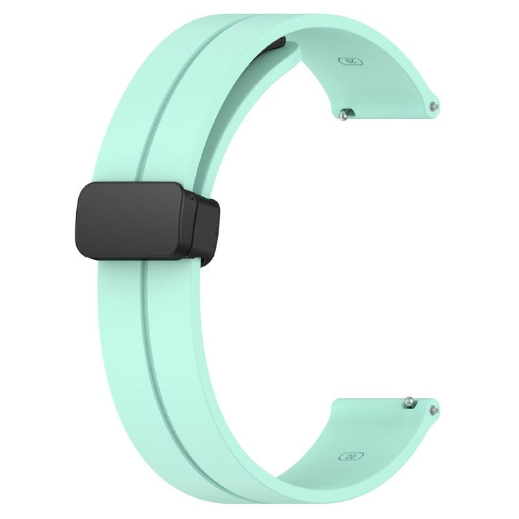 KALEBOL 22mm Magnetic Buckle Strap for Samsung Galaxy Watch3 45mm / Huawei Watch GT 5 46mm / GT 5 Pro 46mm Silicone Watch Band - Teal