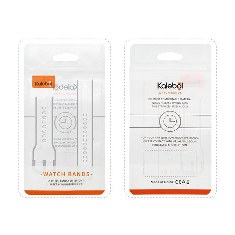 KALEBOL 20mm Silicone Watch Strap for Samsung Galaxy Watch6 Classic 47mm / 43mm / Huawei Watch GT 3 Pro 43mm Dual Color Wrist Band - White+Black