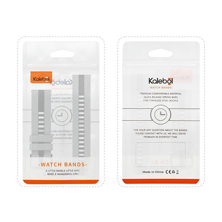 KALEBOL 20mm Dual Color Silicone Strap for Samsung Galaxy Watch6 Classic 47mm / 43mm / Huawei Watch GT 3 Pro 43mm Watch Band - Dark Blue+White