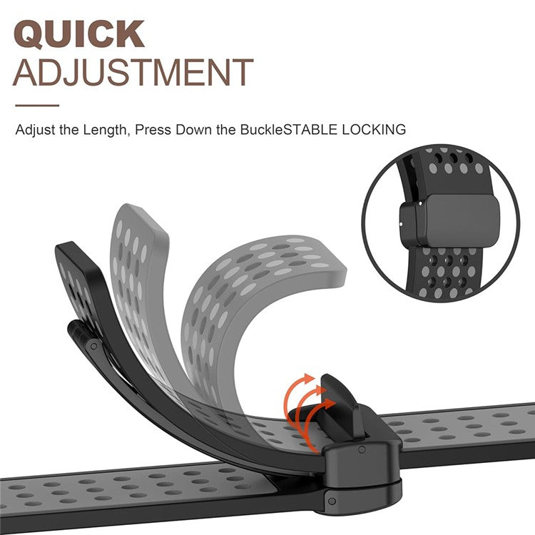 KALEBOL Magnetic Silicone Strap for Apple Watch Series 10 Ultra 9 8 7 SE 6 5 4 3 2 1 46mm 49mm 45mm 44mm 42mm Dual Color Watch Band - Orange+White