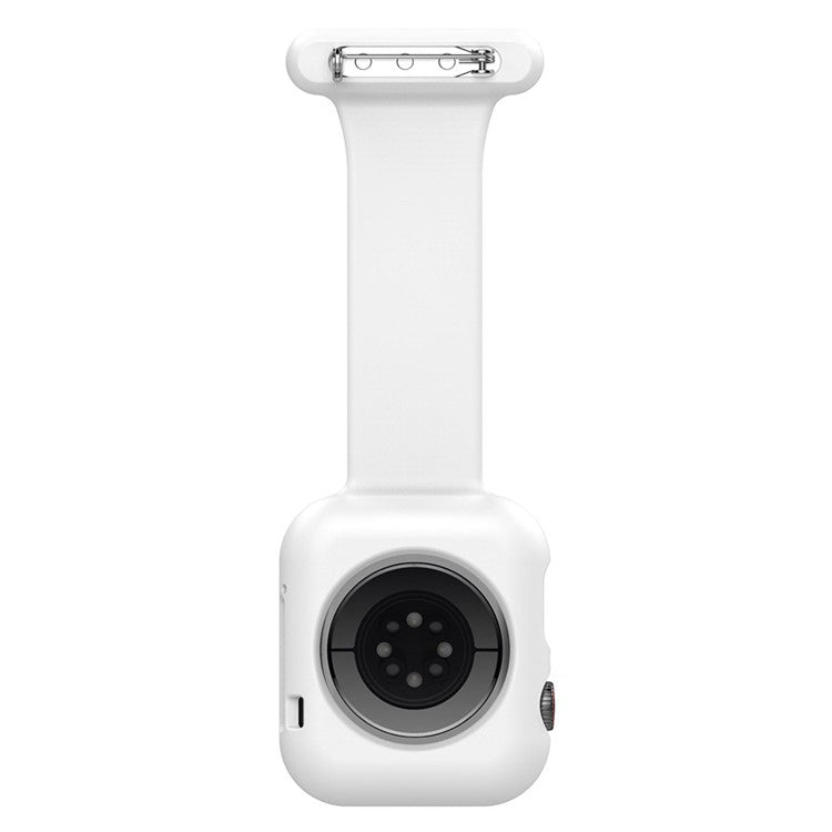 KALEBOL Watch Strap with Brooch Pin for Apple Watch Series 10 9 8 7 SE 6 5 4 3 2 1 42mm 41mm 40mm 38mm Silicone Watch Band - White