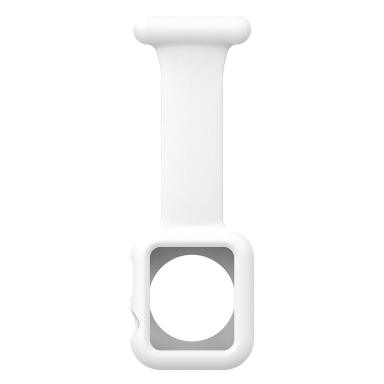 KALEBOL Watch Strap with Brooch Pin for Apple Watch Series 10 9 8 7 SE 6 5 4 3 2 1 42mm 41mm 40mm 38mm Silicone Watch Band - White
