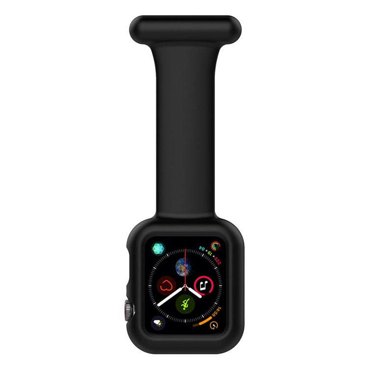 KALEBOL Watch Strap with Brooch Pin for Apple Watch Series 10 Ultra 9 8 7 SE 6 5 4 3 2 1 46mm 49mm 45mm 44mm 42mm Silicone Watch Band - Black