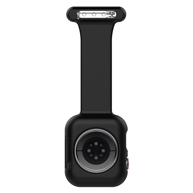 KALEBOL Watch Strap with Brooch Pin for Apple Watch Series 10 Ultra 9 8 7 SE 6 5 4 3 2 1 46mm 49mm 45mm 44mm 42mm Silicone Watch Band - Black