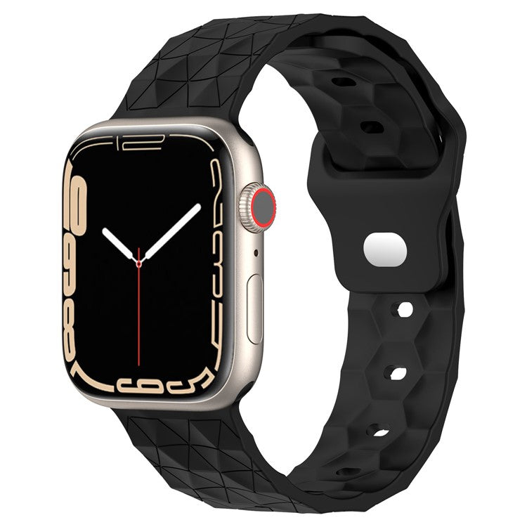 KALEBOL Football Texture Silicone Strap for Apple Watch Series 10 Ultra 9 8 7 SE 6 5 4 3 2 1 46mm 49mm 45mm 44mm 42mm Watch Band - Black