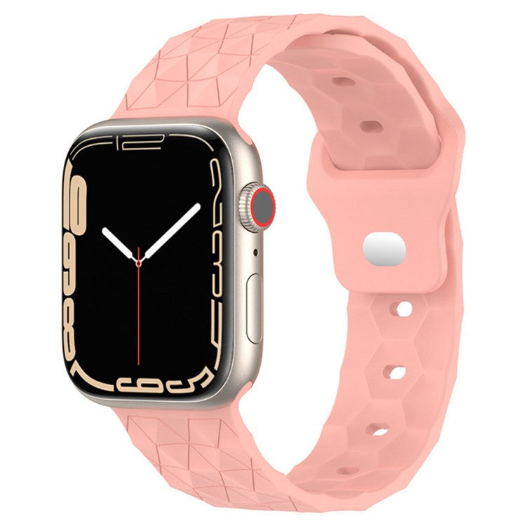 KALEBOL Football Texture Silicone Strap for Apple Watch Series 10 Ultra 9 8 7 SE 6 5 4 3 2 1 46mm 49mm 45mm 44mm 42mm Watch Band - Pink