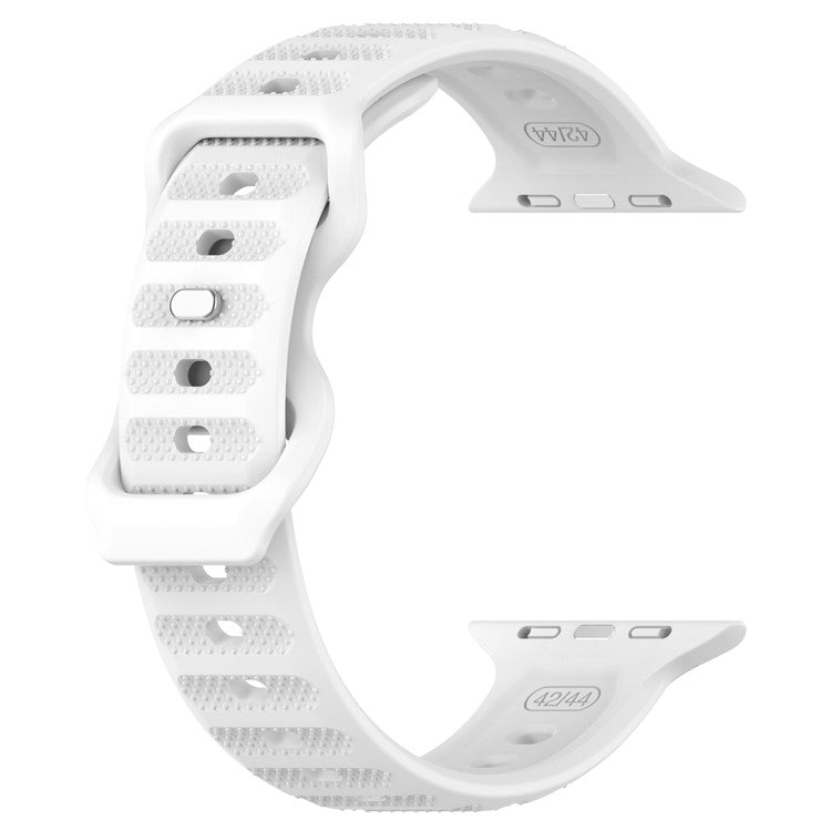 KALEBOL Dots Silicone Strap for Apple Watch Series 10 9 8 7 SE 6 5 4 3 2 1 42mm 41mm 40mm 38mm Reverse Buckle Watch Band - White