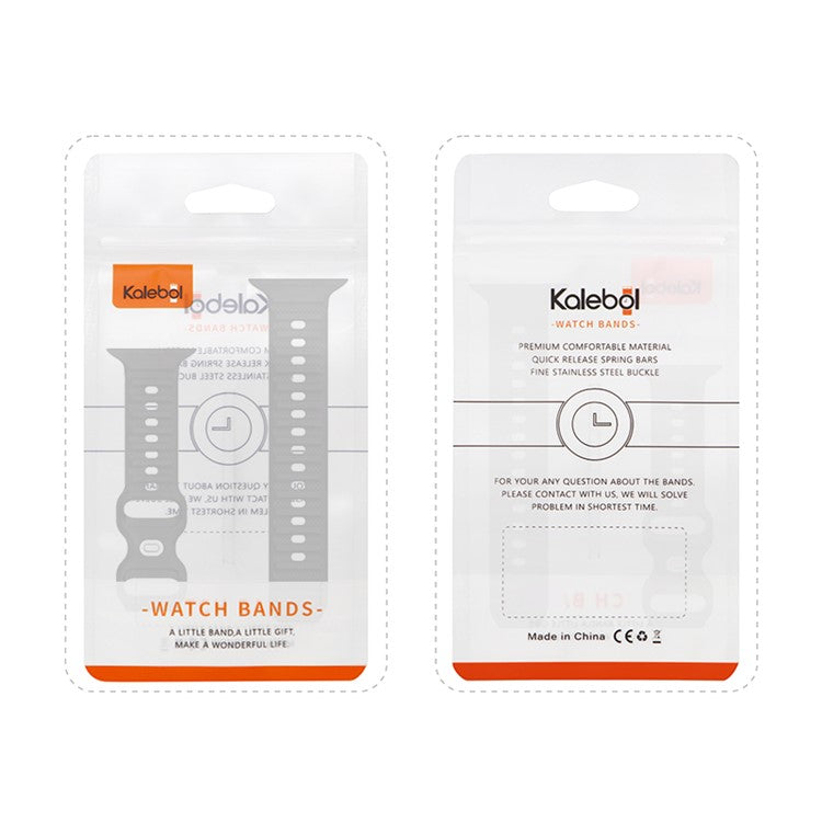 KALEBOL Dots Silicone Strap for Apple Watch Series 10 9 8 7 SE 6 5 4 3 2 1 42mm 41mm 40mm 38mm Reverse Buckle Watch Band - White