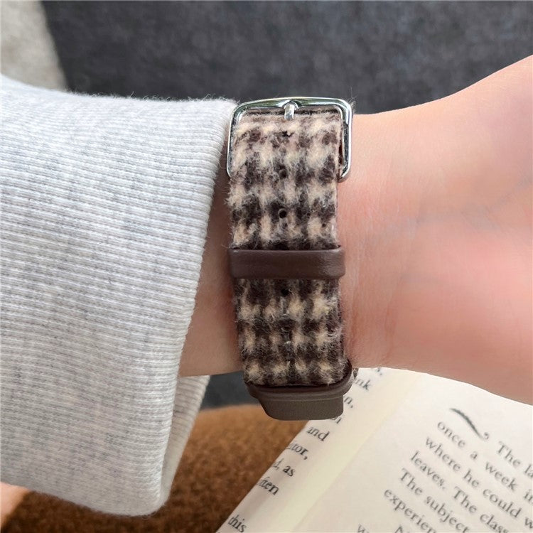 Woolen Fabric Leather Strap for Apple Watch Series 10 Ultra 9 8 7 SE 6 5 4 3 2 1 46mm 49mm 45mm 44mm 42mm Watch Band - Red