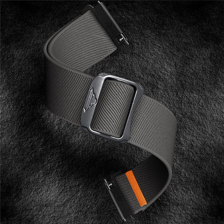 20mm Universal Replacement Watch Band Elastic Nylon Braided Strap - Dark Grey