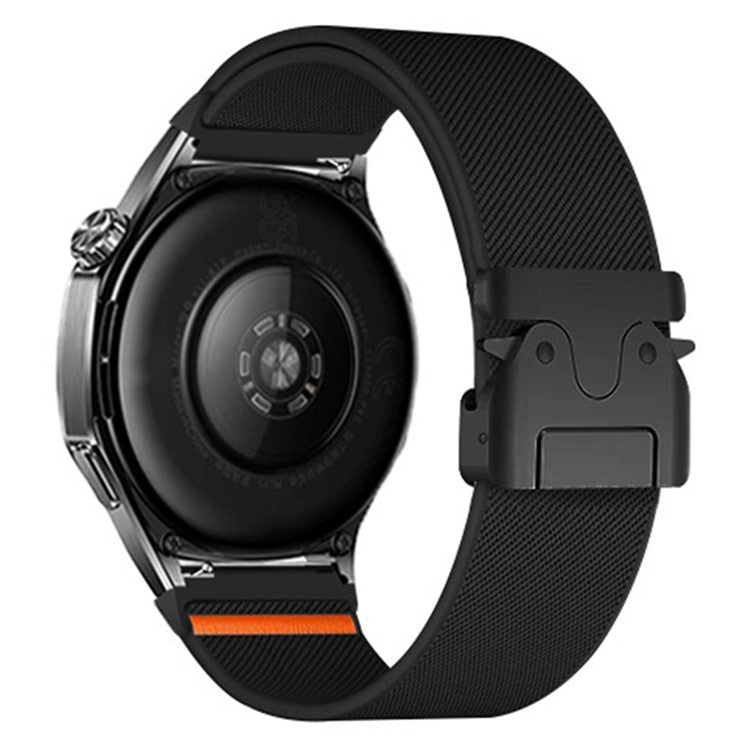 20mm Watch Band for Huawei Watch GT 3 42mm / Samsung Galaxy Watch7 44mm 40mm / Huami Amazfit Bip 3 Elastic Nylon Braided Strap - Black