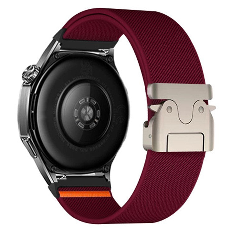 20mm Watch Band for Huawei Watch GT 3 42mm / Samsung Galaxy Watch7 44mm 40mm / Huami Amazfit Bip 3 Elastic Nylon Braided Strap - Wine Red